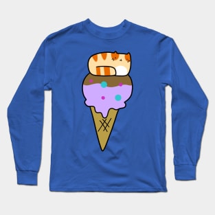 Icecream Cone Tabby Cat Long Sleeve T-Shirt